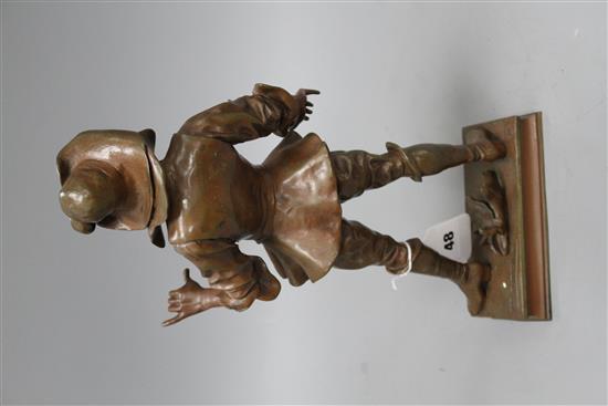 Vital Cormes. A bronze figure of Fracasse, signed in the bronze, height 34cm